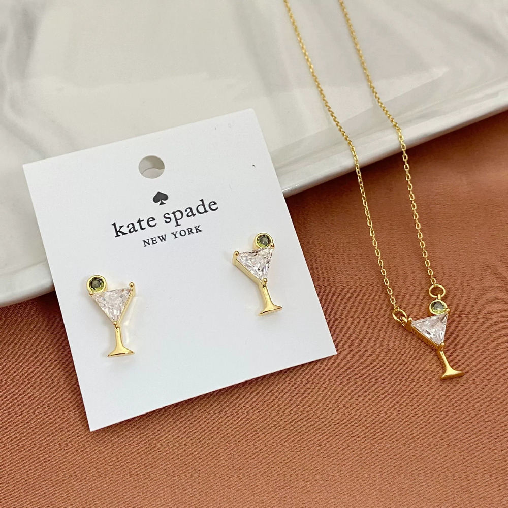 Kate SPADE Inlaid Zircon Cocktail 3D Earrings Metal